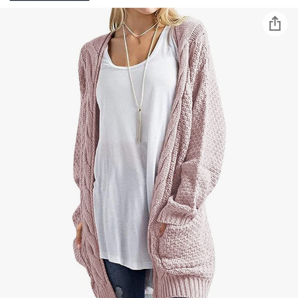 Beautiful Women’s Open Front Long Sleeve Boho Boyfriend Knit Chunky Cardigan - Picture 2 of 16